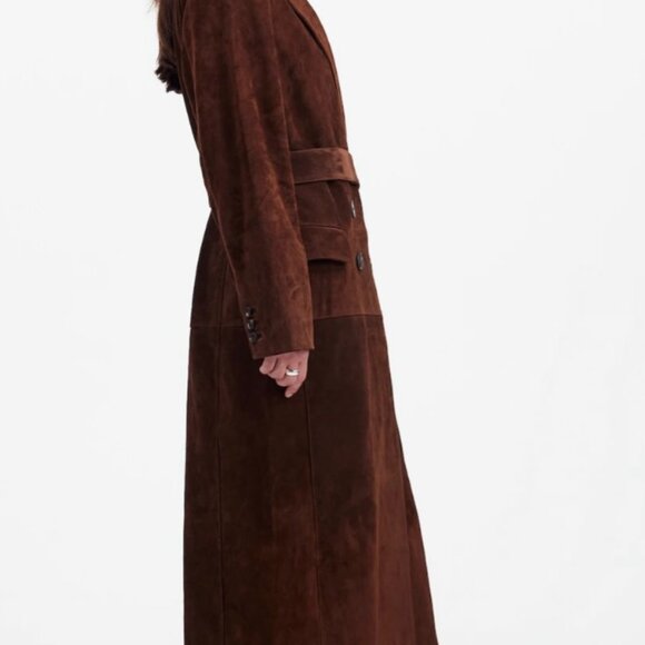 Alexa Chung for Madewell Double-Breasted Blazer Overcoat in Suede - Picture 3 of 6
